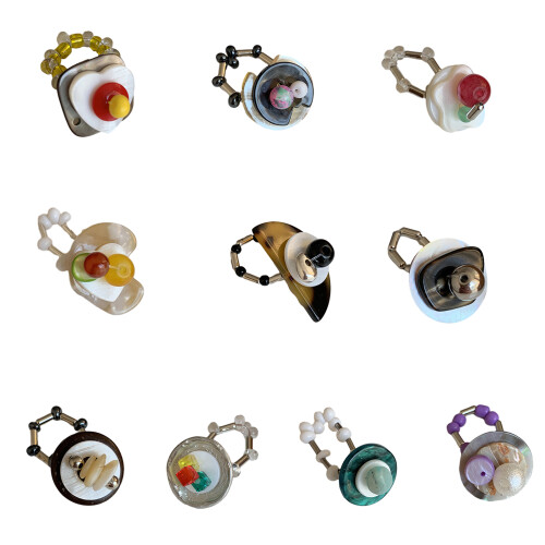 Elastic Adjustable Rings Unique Fritillary Strench Rings-8 1