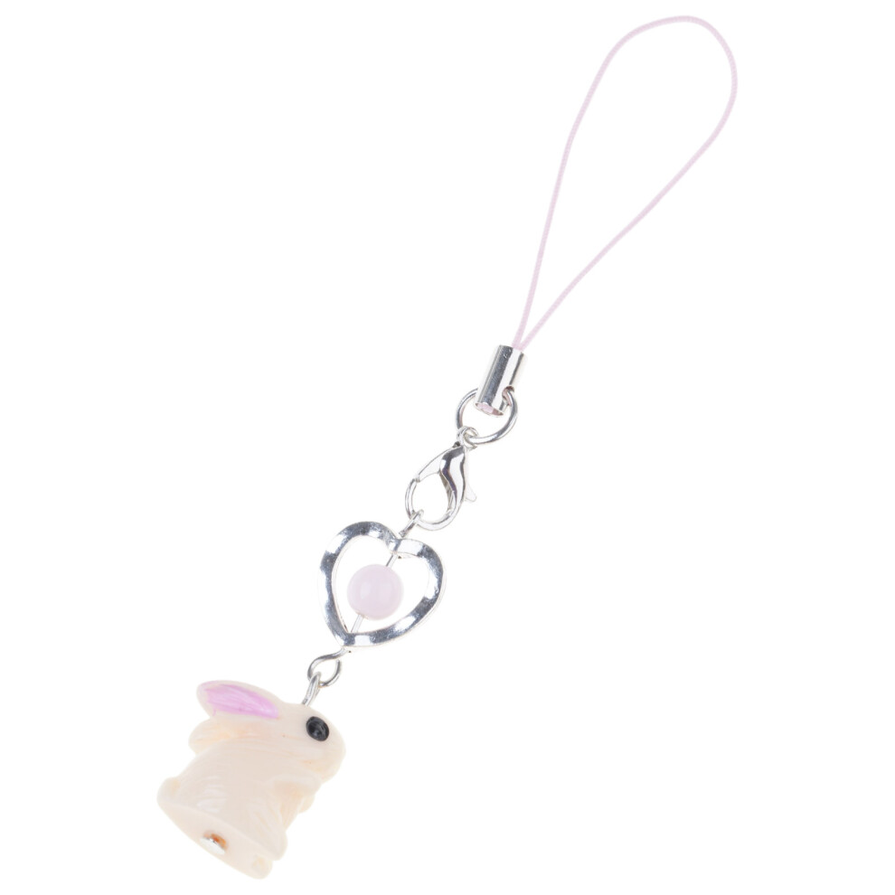 Bowknot Heart Keychain Rabbit Phone Lanyard Bowknot Flower-2 7732000918247