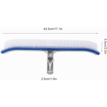 Cepillo de limpieza de lujo para piscinas con robusto respaldo metálico y amplia área de barrido, diseñado para piscinas termales y spas, 45 cm