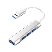 Hub USB cu corp din aluminiu cu multifuncționalitate, convertește 1 port în 4 porturi USB 3.0, transfer de date de mare viteză de până la 5