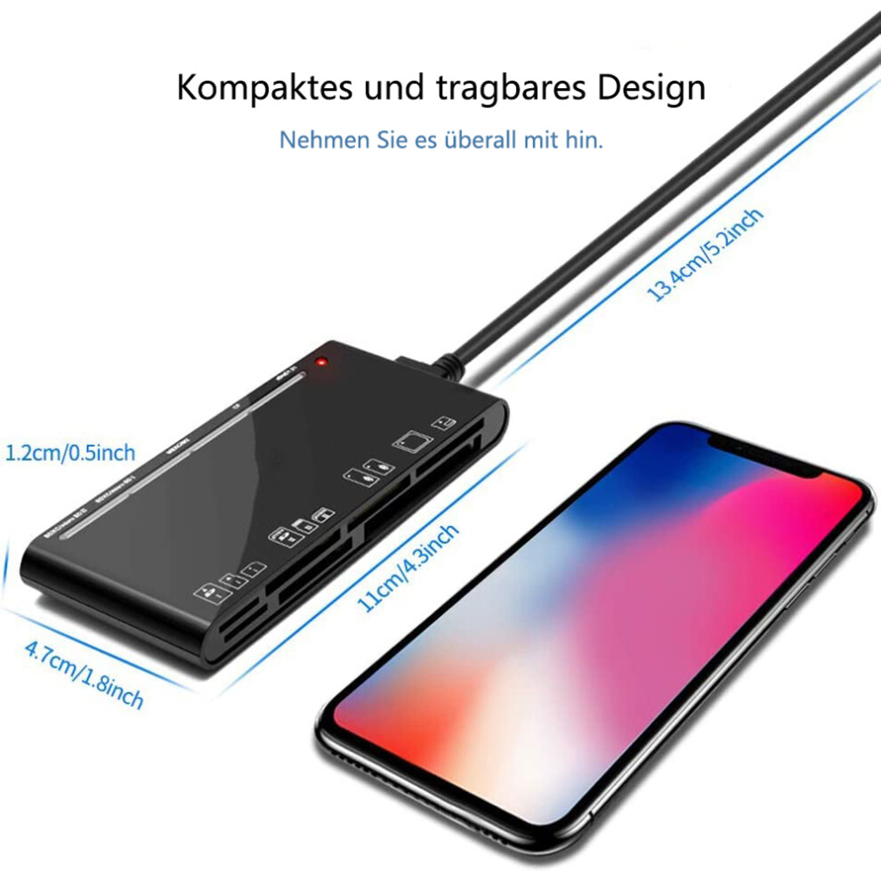 Card Reader Hub For Digital Enthusiasts, Multi Usb Card Reader Offers Versatile Connectivity For Cf, Sd, Tf, Xd, Ms, Micro Sd Cards, Usb 3.0 Chipset 9169997070852