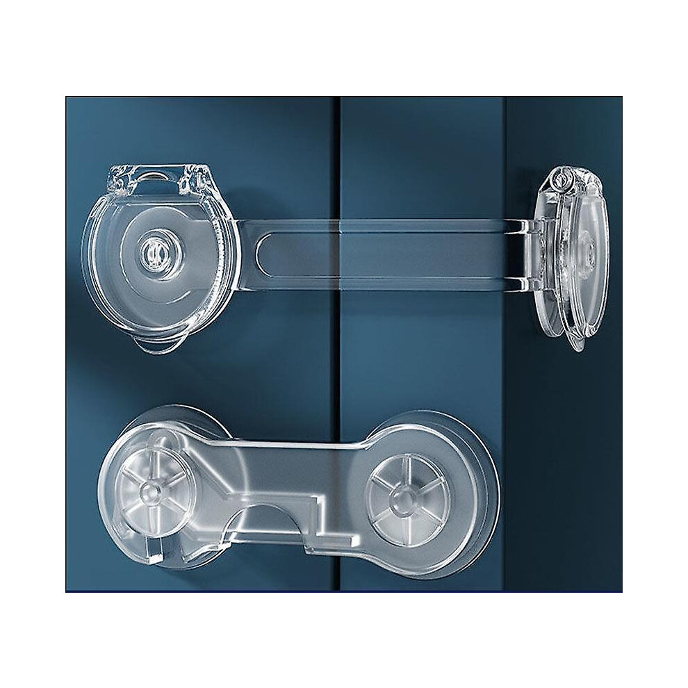 Child Safety Locks for Drawers and Cabinets, Adjustable Flexible Safety Straps with Double Lock System, Transparent Design Childproof Latch for