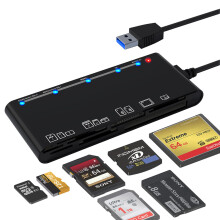 Multi-SD-Kartenleser mit breiter Kartenkompatibilität, superschnelle Datenübertragung mit 5 Gbit/s für Windows XP, Vista, Mac OS, Linux und mehr,