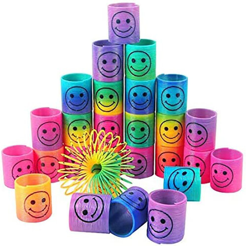 Παιχνίδια Magic Coil Stretch για παιδιά, Μίνι Emoticon Smile Springs, Τσάντες με δώρα, Ζωντανά