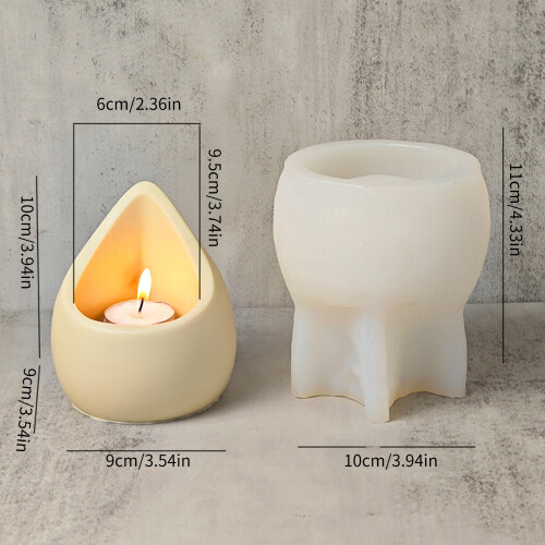 Silicone Crafts Moulds Raindrop Shaped Pen Holders Molds Candle 2