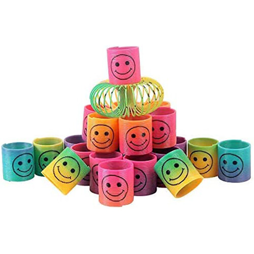 Παιχνίδια Magic Coil Stretch για παιδιά, Μίνι Emoticon Smile Springs, Τσάντες με δώρα, Ζωντανά 1