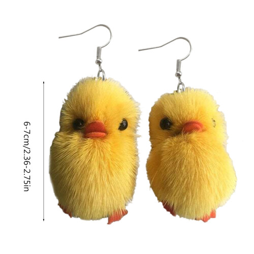 Boucles d'oreilles pendentif canard jaune, doux et mignon, 2