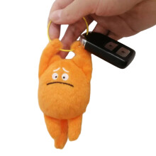 Cartoon Plush Cat Stuffed Dolls Toy Korean Phone Chain-Orange