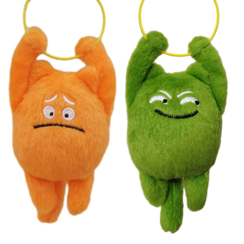 Plüsch-Katze-Puppe-Schlüsselanhänger, Ornament,-Orange 1
