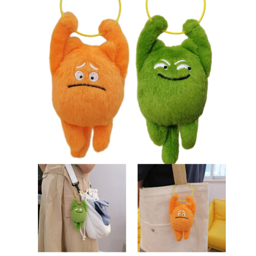 Plüsch-Katze-Puppe-Schlüsselanhänger, Ornament,-Orange 2
