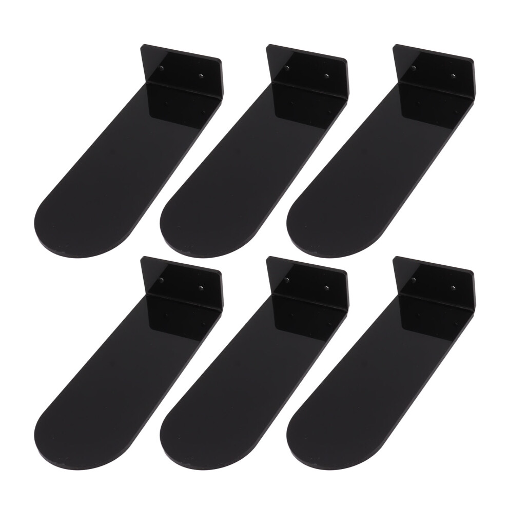 6Pcs Black Acrylic Floating Shoe Shelves, 7.9In Length Display 6911369376603