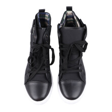 Men's Black Breathable High Top Casual Shoes, Size 44, Lightweight