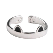 Adorable Cartoon Little Cat Paws Print Rings Cat Ears-4