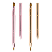 Luxuriöses Make-up-Zubehör, doppelseitiger Make-up-Pinsel mit nicht ausfallenden Nylonhaaren, einziehbarer Lippenpinsel, professionelle Werkzeuge