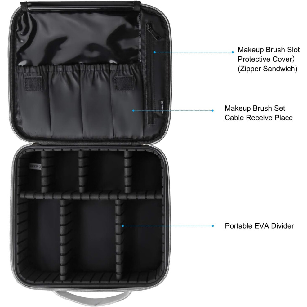 Versatile Beauty Companion: Travel Makeup Bag with Adjustable Dividers, Perfect For Professional Or Amateur Makeup Artists On-The-Go (Small Size,