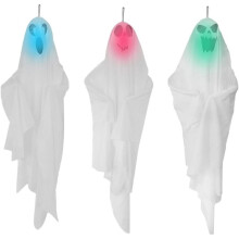 Leuchtende Geister-Stoffdekoration, einfach aufzubauen, gruselige Hängedekoration für Halloween-Partys mit Geisterhaus-Motto, 3 Stück