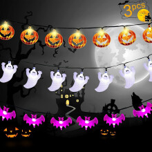 Haunted Harmony, lichtslinger perfect voor Halloween-decoraties binnen en buiten, werkt op batterijen met herbruikbare hanger.