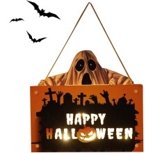 Γοητευτική διακόσμηση για το Halloween, ζωντανή διακόσμηση τοίχου, ξύλινη ινοσανίδα