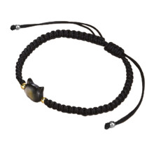 Bracelet de Couple tendance, breloque de chat mignon, conçu-Noir