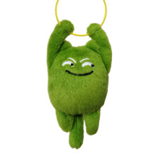 Plush Cat Doll Keychain Ornament Cartoon Kitten Hanging-Green