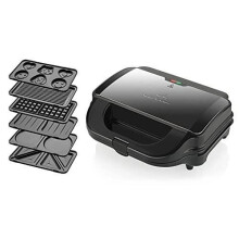 6-in-1 Eta Sorento Plus - Musta - 900W vohvelikone