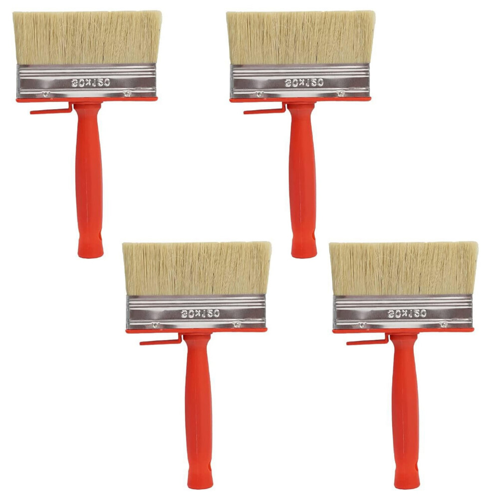4 Pcs Shed Fence Paint Brushes Decking & Timber Block Stain Brush 4.7Inch/120Mm For All Types Of Painting Job 6034143199158