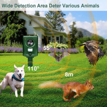 Katzen Abwehr Fuchs Abschreckende Ultraschall Vogel Scheuche für GäRten Tier Vertreiber mit Bewegungsaktiviertem PIR Sensor