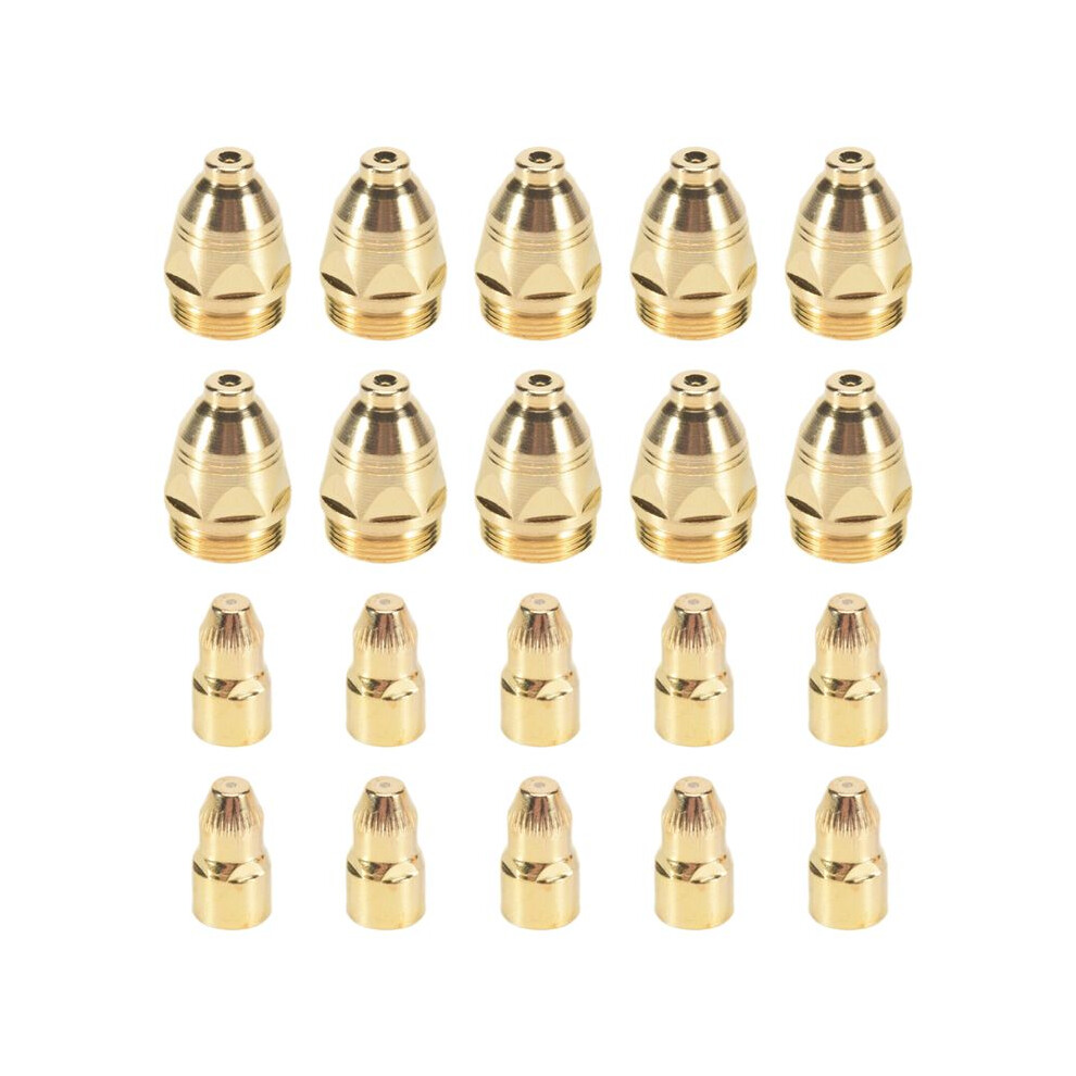 10 Sets/Lot P80 Air Plasma Consumables Golden Cnc Cutting Machine Plasma Cutter Nozzle Hafnium Electrode 1.3Mm 4712234478598