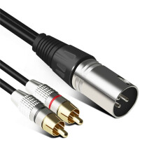 Audio-Cinch-Kabel 2 RCA Stecker auf XLR 3-Poliger Kanonen-VerstäRker-Mischstecker AV-Kabel XLR auf Dual-Cinch-Kabel 2 M