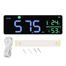 DM1306D Digital Decibel Sound Meter Wall Mounted Noise Detector 30-130DB Temperature and Humidity Monitor