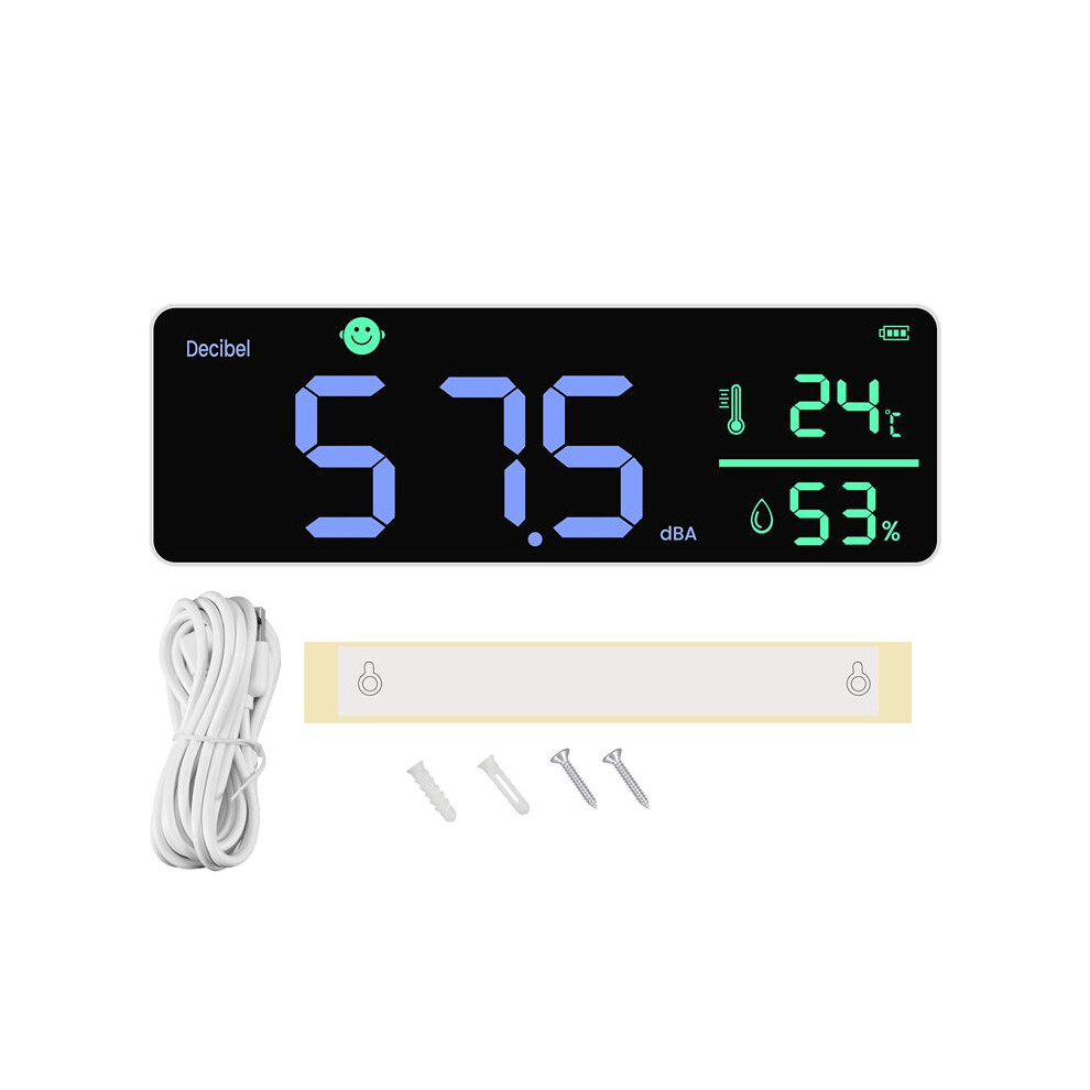 Dm1306d Digital Decibel Sound Meter Wall Mounted Noise Detector 30-130Db Temperature And Humidity Monitor 6033515802788