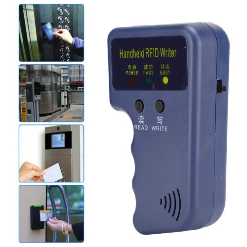 Handheld RFID Card Copier 125KHz ID (EM4100/HID/AWID) Duplicator Reader Writer with 6 Writable Keychain+6 Writable Card