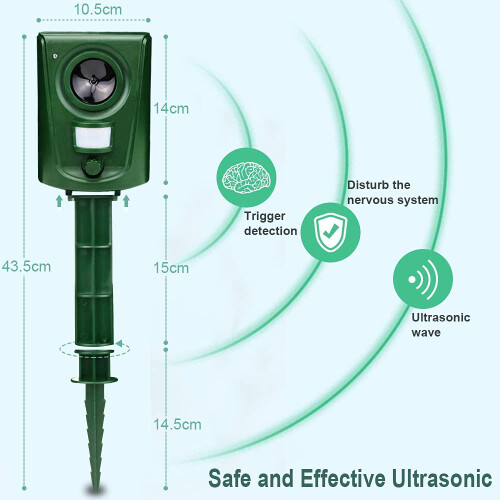 Cat Repellent  Deterrent Ultrasonic Bird Scarers for Gardens Animal Repeller with Motion Activated PIR Sensor 2