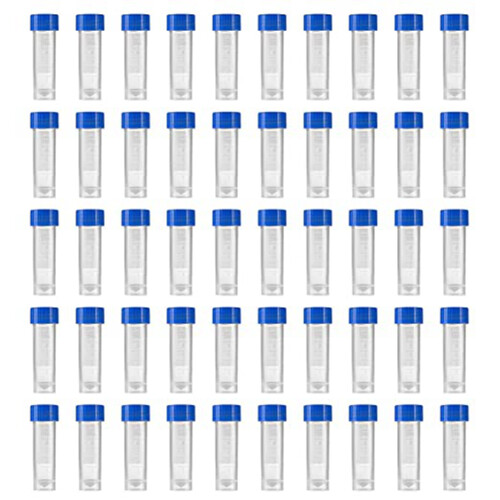 200Pcs 5Ml Plastic Graduated Vial Storage Container Test Tubes with Screw Caps