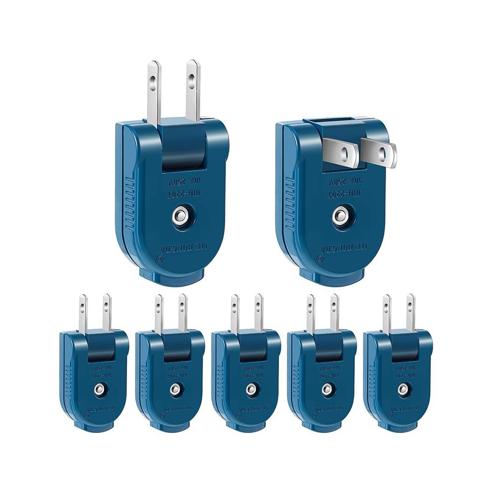 7 Pcs Extension Cord Plug Replacement 2 Prong, Polarized,Electric Plug Rotatable Electrical Plug Extension Cord,Us Plug 6032421948665