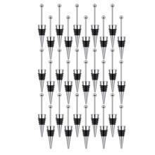 30 Tapones de Vino con Cuentas para Botellas de Vino, TapóN Decorativo con Cuentas para Botella de Vino, Protector de Vino de AleacióN Reutilizable