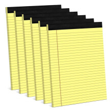 6 Pack Yellow Note Pads 8.5 x 11.75Inch Narrow Ruled Lined Writing Note Pads Yellow Paper Pads College Ruled Note Pad