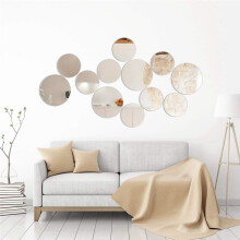 Size Acrylic Round Mirror Adhesive Small Round Mirror Circles Mirror Tiles for Crafts (100PCS, 2 Inch)