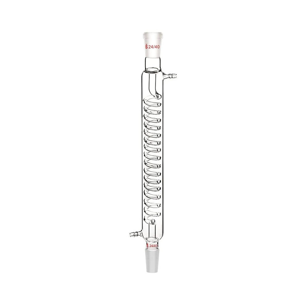 Borosilicate Glass Condenser with 24/40 Fitting 300mm Jacket Length Laboratory Glass Condenser Serpentine Condenser Tube