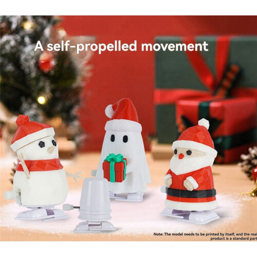 6Pcs Clockwork Legged Robot Christmas Clockwork Self-Propelled Movement Educational Toys 3D Printed Accessories 1