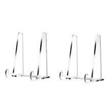 Tellerständer Zur Präsentation, Quadratischer Ständer Aus Transparentem Acryl, Tisch-Bilderrahmenständer, Staffelei für Bücher, Fotos, 2er-Pack