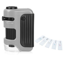 60-120X Microscope Outdoor Handheld Zoom Microscope Non Spherical Optical Lens Equipped with LED Lights and UV Lights A