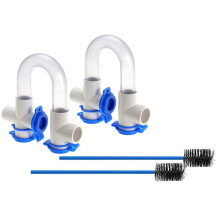 2Pack 3/4 Pollici Standard Sifone per Condensa con Spazzola per la Pulizia da 16 Pollici Sifone a U Trasparente in PVC per Sistemi HVAC,