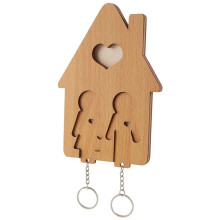 Schlüsselhalter Aus Holz Zur Wandmontage, Schlüsselbrett Aus Holz, Schlüsselhalter für die Wand mit Schlüsselhaken für Paare