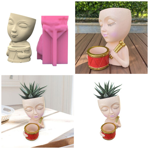 Bastelformen, Blumentopfform, Mensch mit trommelförmigen 1