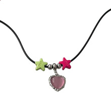 Collier en forme de cœur exquis pour femmes, chaîne réglable