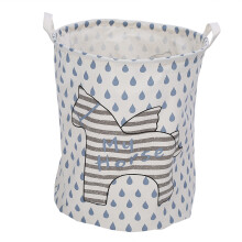 Waterproof PE Coating Organizer Hamper, Collapsible Storage Basket with High-Quality Cotton and Linen, Double Handles for Easy Grip, Multifunctional N