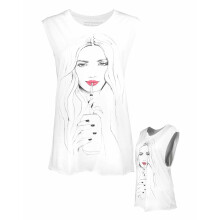 (Medium) Blood is the New Black Vest (Womens White)