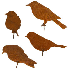 Antieke bruine tuinornamenten, natuurstijl, eenvoudig te installeren, decoratieve gietijzeren vogels met een levensechte patina, verfraaien uw