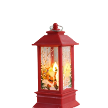 Mini-ledkerstlantaarns, vlamloze lantaarns met ledkaars, verlicht kerstornament voor binnen- en buitendecoratie, draagbaar voor op het bureau